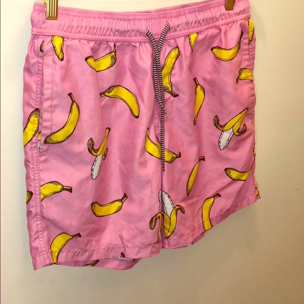 Pink banana swim trunks